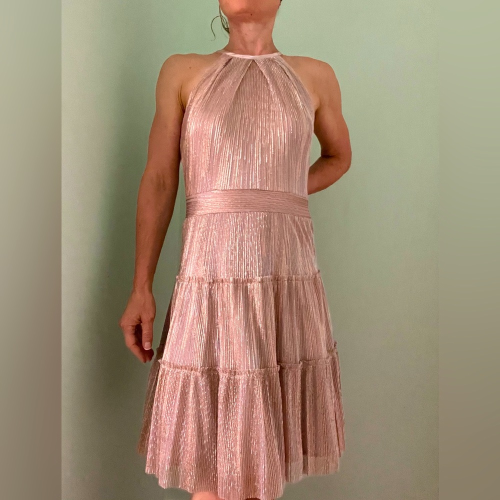 XSCAPE Metallic Pink cocktail dress size 2